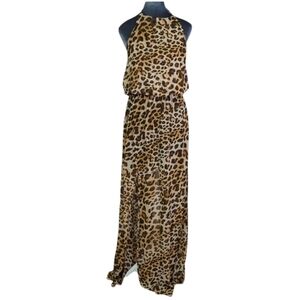Show Me Your MuMu Leopard Print Heather Halter Maxi Dress
